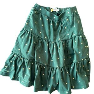 Mini Biden‎ Tiered Skirt Green with Gold Polka Dots Girls Size 5-6 Years